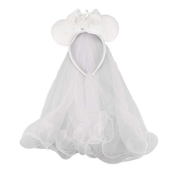 Tiara Noiva Minnie Branco Pérola