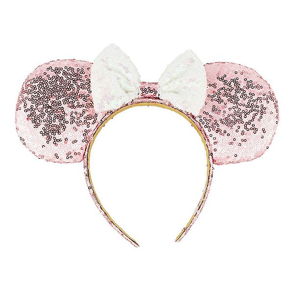 Tiara Minnie Rosê & Branco Brilhante