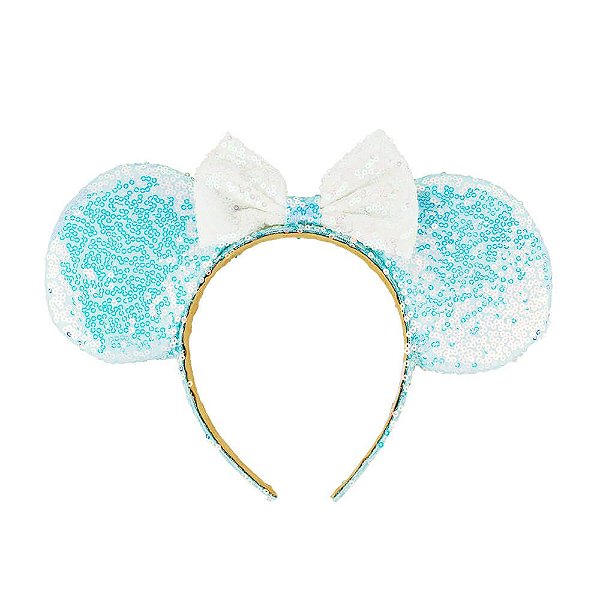 Tiara Minnie Azul & Branco Brilhante