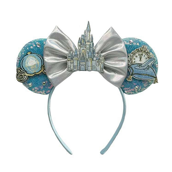Tiara Cinderela Encanto Real com Castelo e Brilhos Disney