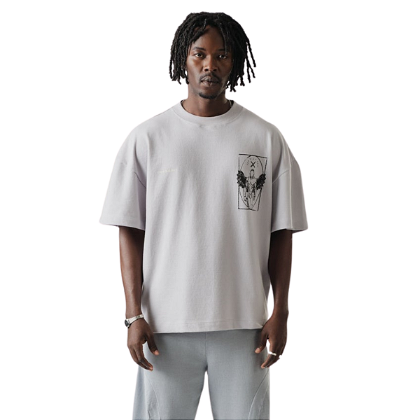 T-SHIRT BOXY ANGEL ROBOT GRAY