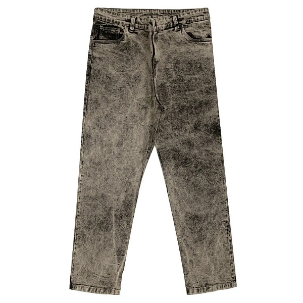 CALÇA REGULAR JEANS STRETCH JR/BLACK SUJINHO