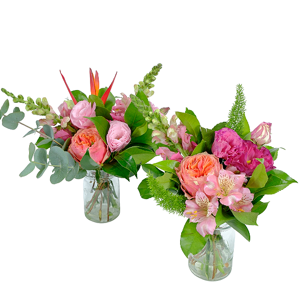 Dupla de Vasinhos com Flores da Estação