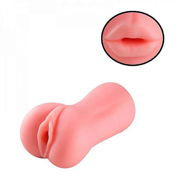 MASTURBADOR MASCULINO DUPLO VAGINA E BOCA - CYBER SKIN