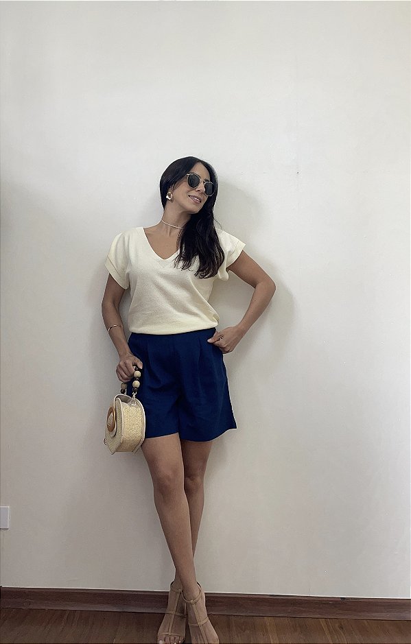 Blusa de tricô Lika Amarela