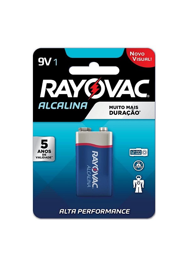 Pilha Alcalina Rayovac 9v – Bateria 1unidade