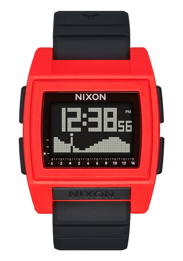 Relógio Nixon Base Tide Pro Preto/Vermelho