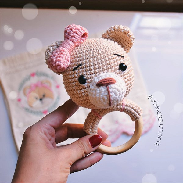 Chocalho Urso(a) em Amigurumi