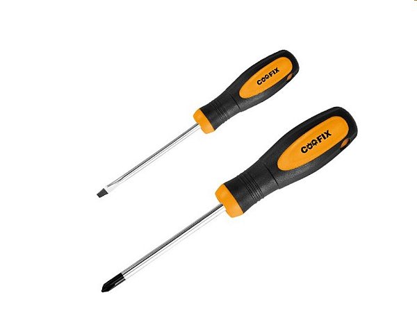 Kit Jogo de chaves de fenda  e  phillips 2 peças Coofix