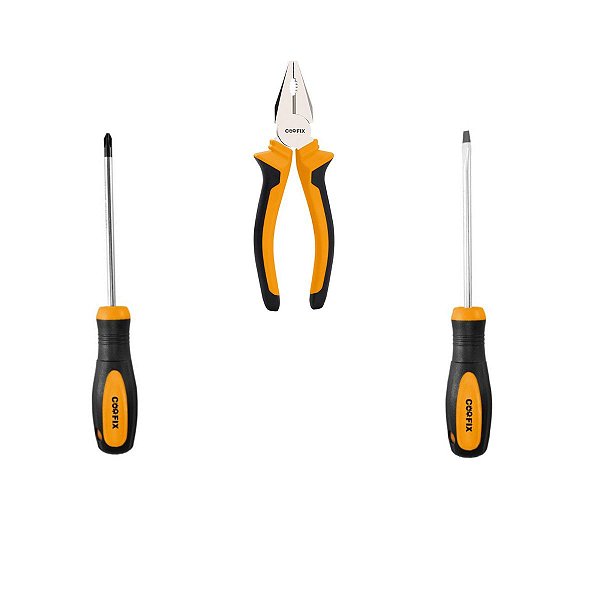 Kit Alicate universal + Chave Phillips e Chave de Fenda