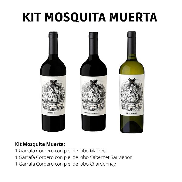 KIT MOSQUITA MUERTA - Cordero (Malbec/ Cabernet Sauvignon/ Chardonnay)