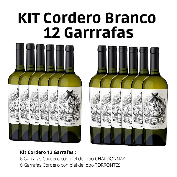 KIT Cordero Branco 12 Garrrafas