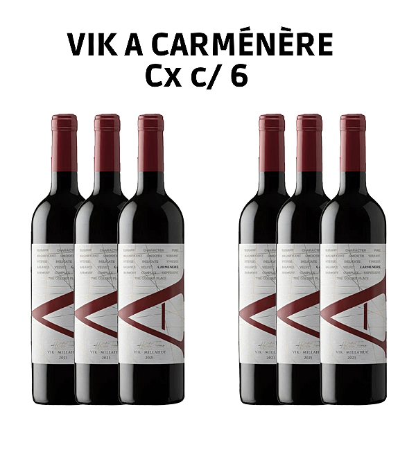 Vik A Carménerè 750 ml - Viña VIK - Cx. c/ 6 garrafas