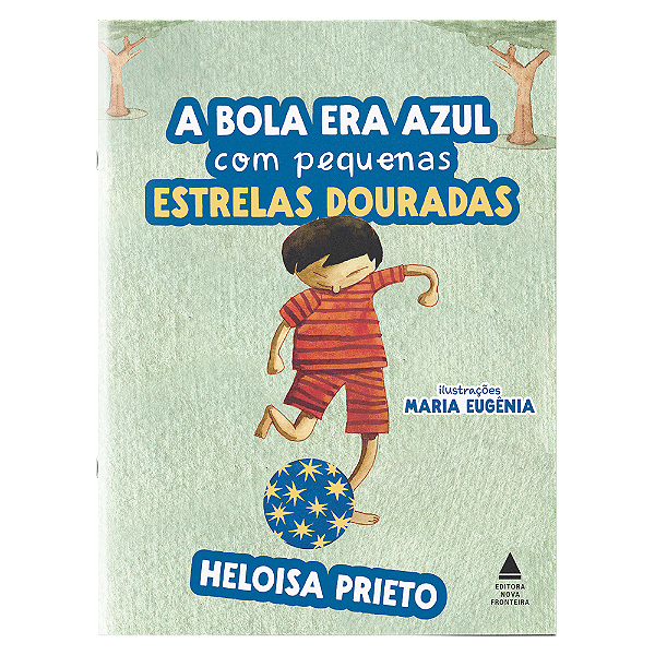A bola era azul com pequenas estrelas douradas