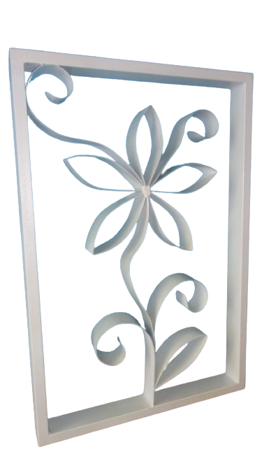Quadro Flor Vazado Branco