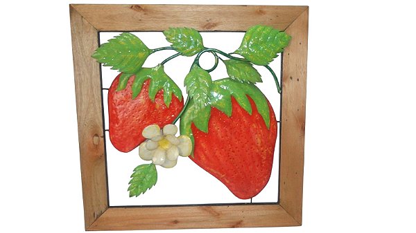 Quadro Morango de Chapa
