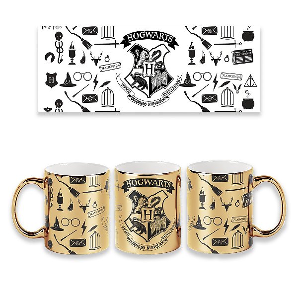 Caneca Dourada Hogwarts Harry Potter