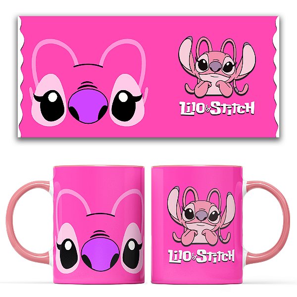 Caneca Branca e Rosa Caras e Bocas Angel