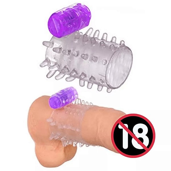 Meia Capa Peniana Com Mini Cápsula Vibratória e Estimulador de Clitóris