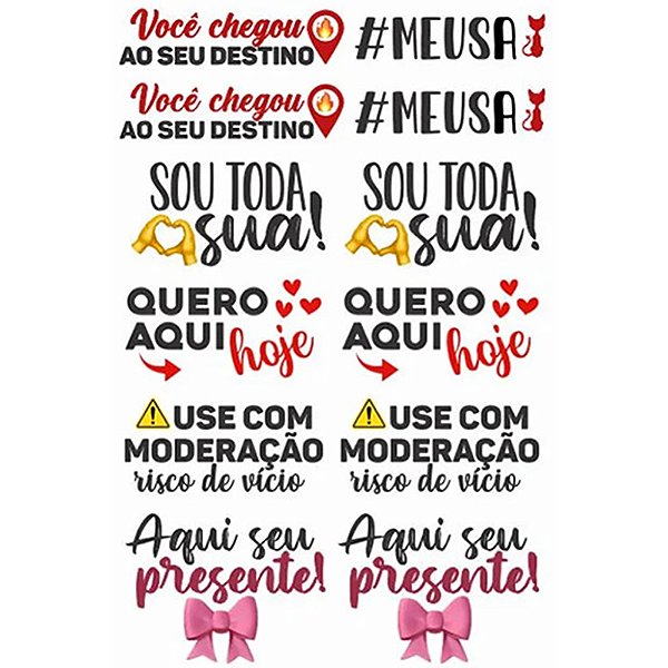 Tatuagem Adesiva Temporária 10 x 15 - Ponto Sex SKU03