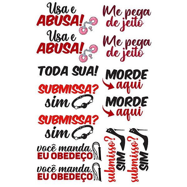 Tatuagem Adesiva Temporária 10 x 15 - Ponto Sex SKU04