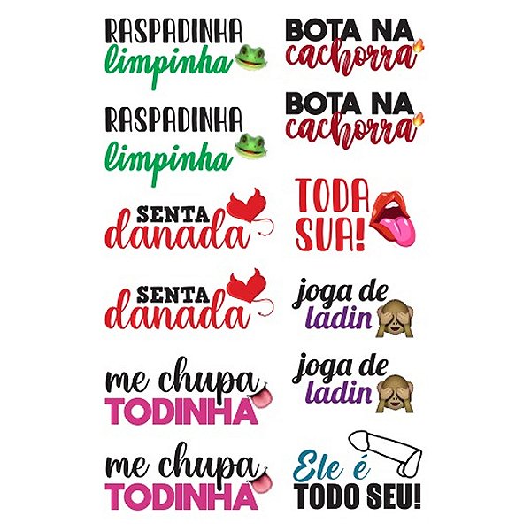Tatuagem Adesiva Temporária 10 x 15 - Ponto Sex SKU05
