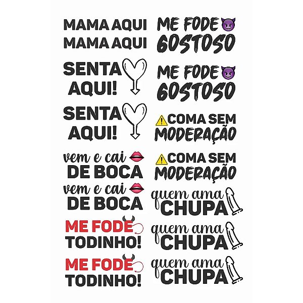 Tatuagem Adesiva Temporária 10 x 15 - Ponto Sex SKU06