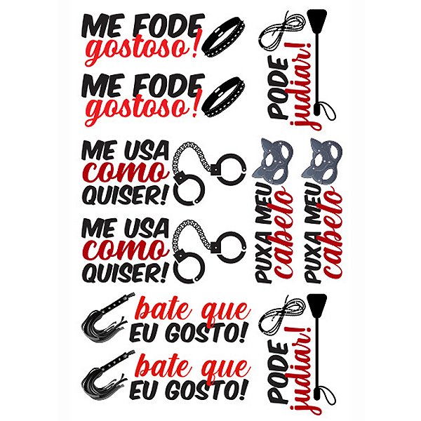 Tatuagem Adesiva Temporária 10 x 15 - Ponto Sex SKU11