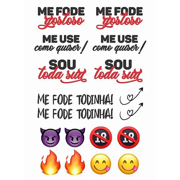 Tatuagem Adesiva Temporária 10 x 15 - Ponto Sex SKU12