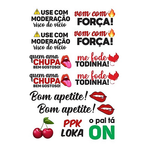 Tatuagem Adesiva Temporária 10 x 15 - Ponto Sex SKU14