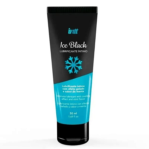 Gel Lubrificante Íntimo a Base de Água Efeito Gelado Ice Black Com Sabor Menta 50ml - Intt