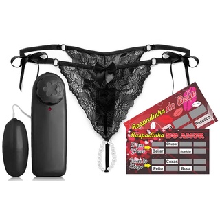 KIT Paixão - Vibrador Bullet + Calcinha Tailândesa + Raspadinhas