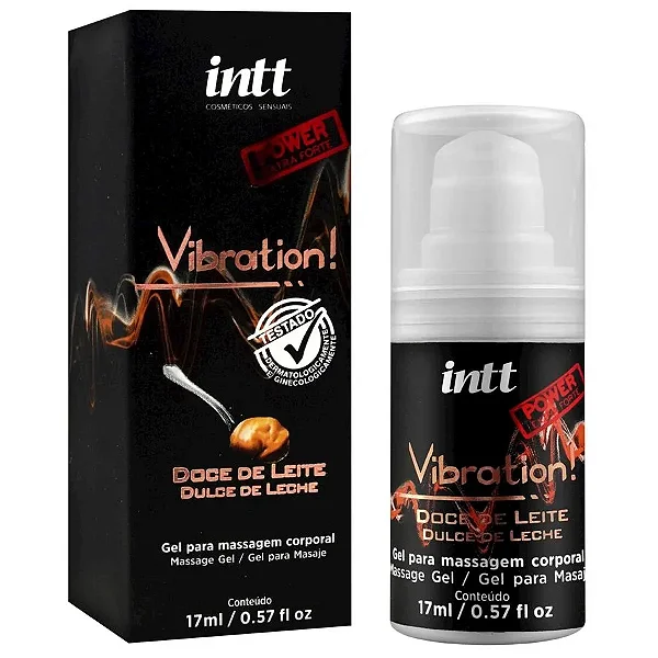 Vibration Gel Excitante que Vibra Power Extra Forte Sabor Doce de Leite Intt 17ml