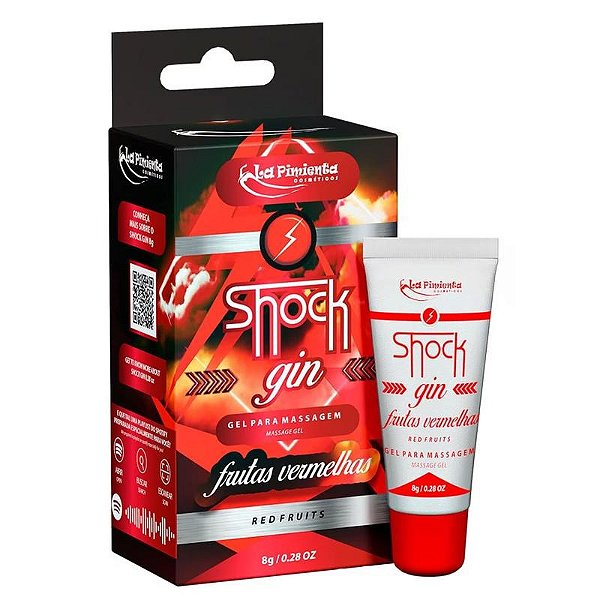 Shock Gin Vibrador Líquido 8g Sabor Frutas vermelhas La Pimienta