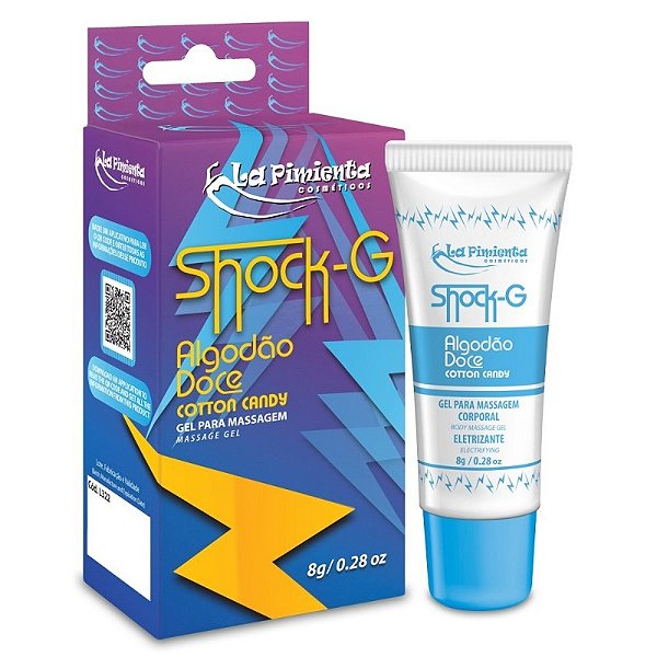Shock G Vibrador Líquido Excitante 8g Sabor Algodão Doce - La Pimienta