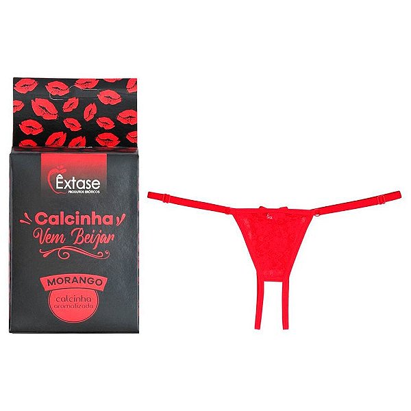 Calcinha Vem Beijar Aromatizada Êxtase - Morango