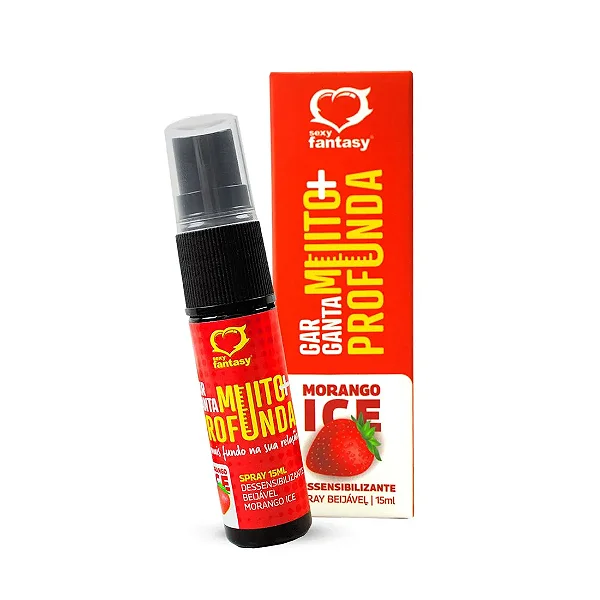 Garganta Muito Mais Profunda Ice Dessensibilizante em Spray Beijável 15ml Sexy Fantasy
