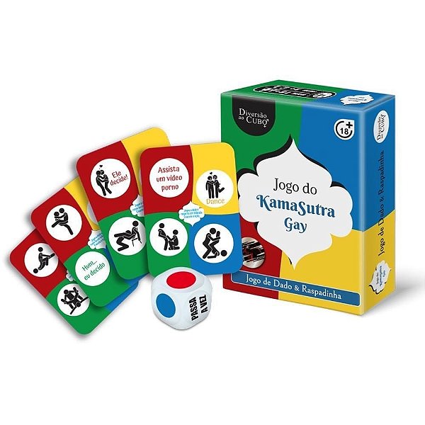 KamaSutra Gay Jogo de Dado e Raspadinha Reutilizável da Diversão em Cubo