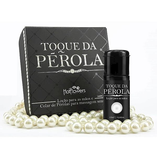 Toque da Pérola Loção e Colar de Pérolas para Massagem Sensual Hot Flowers