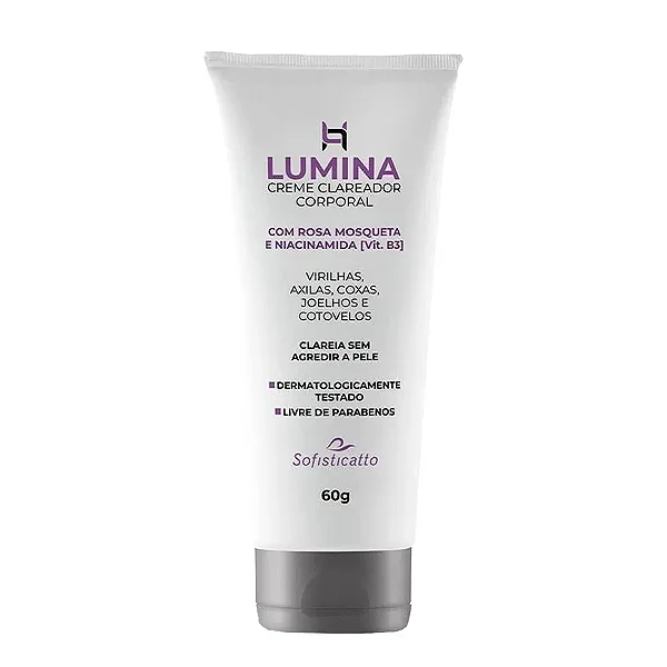 Lumina Creme Clareador Corporal com Rosa Mosqueta e Niacinamida 60g Sofisticatto