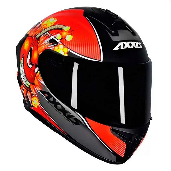 CAPACETE AXXIS DRAKEN BOMB MATT PRETO/VERMELHO