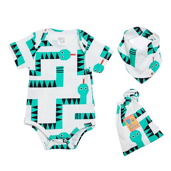 Conjunto Body e Babador Labirinto - Bento