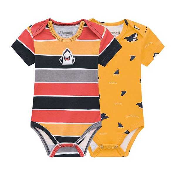 Kit Body Laranja Tubarões - Brandili