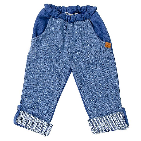 Calça Pedro Moletom Azul - Mini Lord