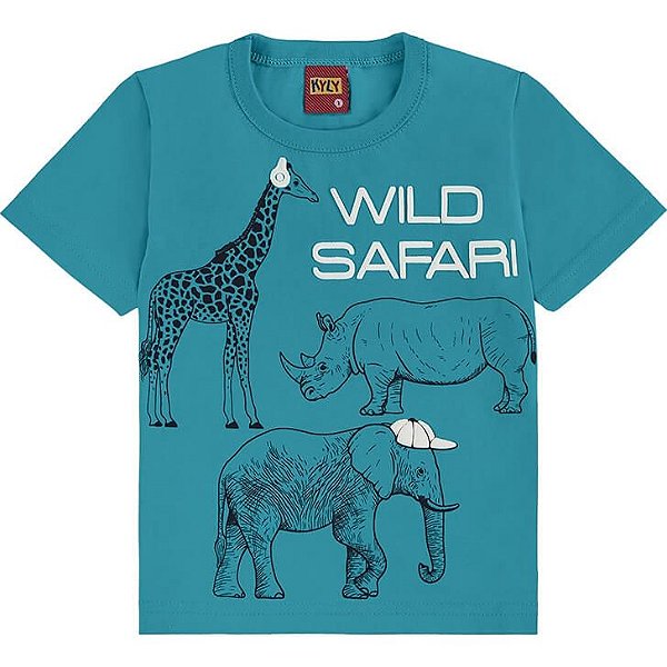 Camiseta Safari Selvagem Verde Mar - Kyly