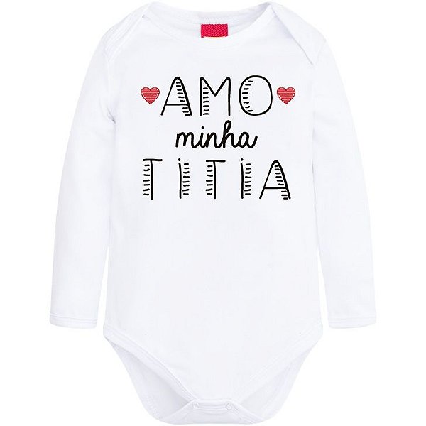 Body Manga Longa " Amo minha titia" - Kyly