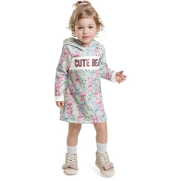 Vestido Moletom Cute Bear - Mundi