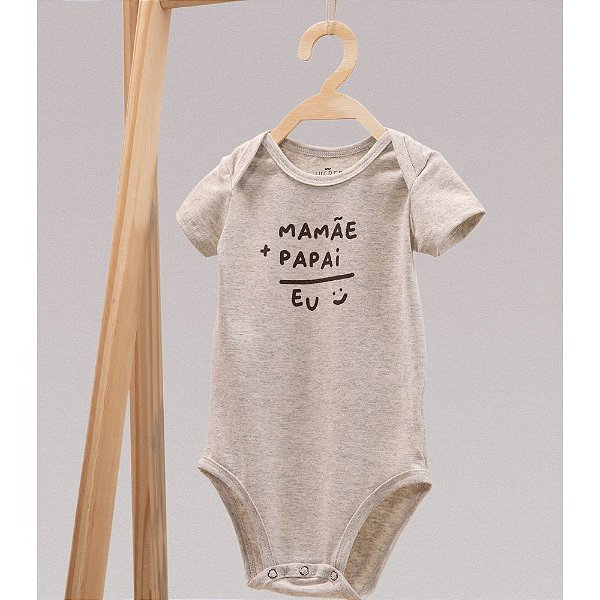 Body Cotton "Mamãe + Papai = Eu" - Bugbee