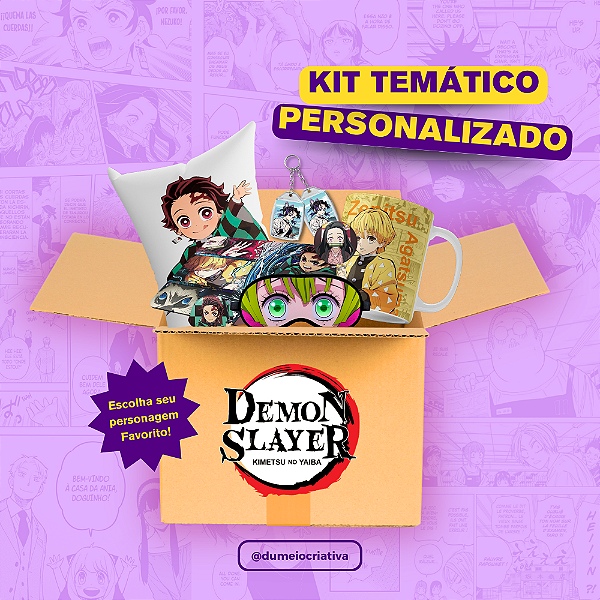 Kit Temático Personalizado - Anime Demon Slayer – Tamanhos P ao XG