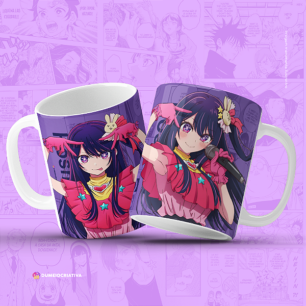 Caneca Ai Hoshino - Caneca Personalizada Anime Oshi no Ko 325ml